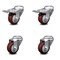 Service Caster 3 Inch Maroon Polyurethane Swivel Bolt Hole Caster Set with 2 Total Lock Brake SCC-BHTTL20S314-PPUB-MRN-2-S-2 - alternate 1